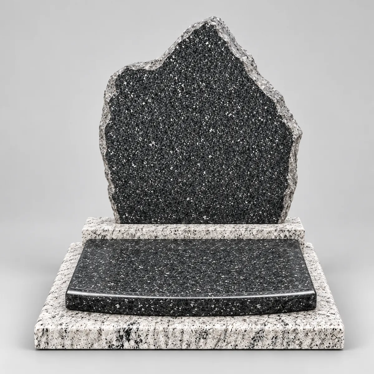 Stèle du modèle Montagne 2, monument cinéraire en Bengal, vue de face